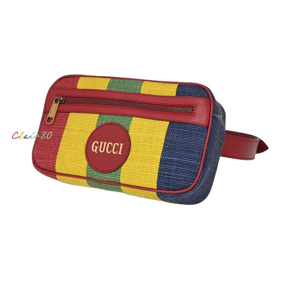 Gucci Handbags - Gucci Unisex 625895 Marley Stripe Script Logo Belt Bag Size 95